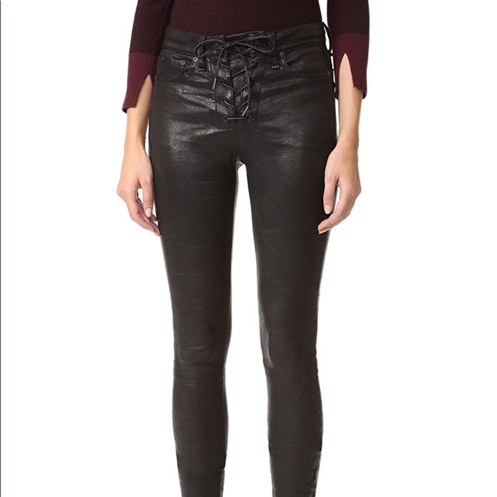 Rag & bone real leather pants